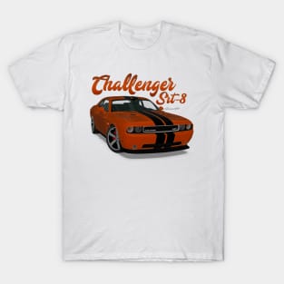 Challenger Srt-8 Orange Stripe Front T-Shirt